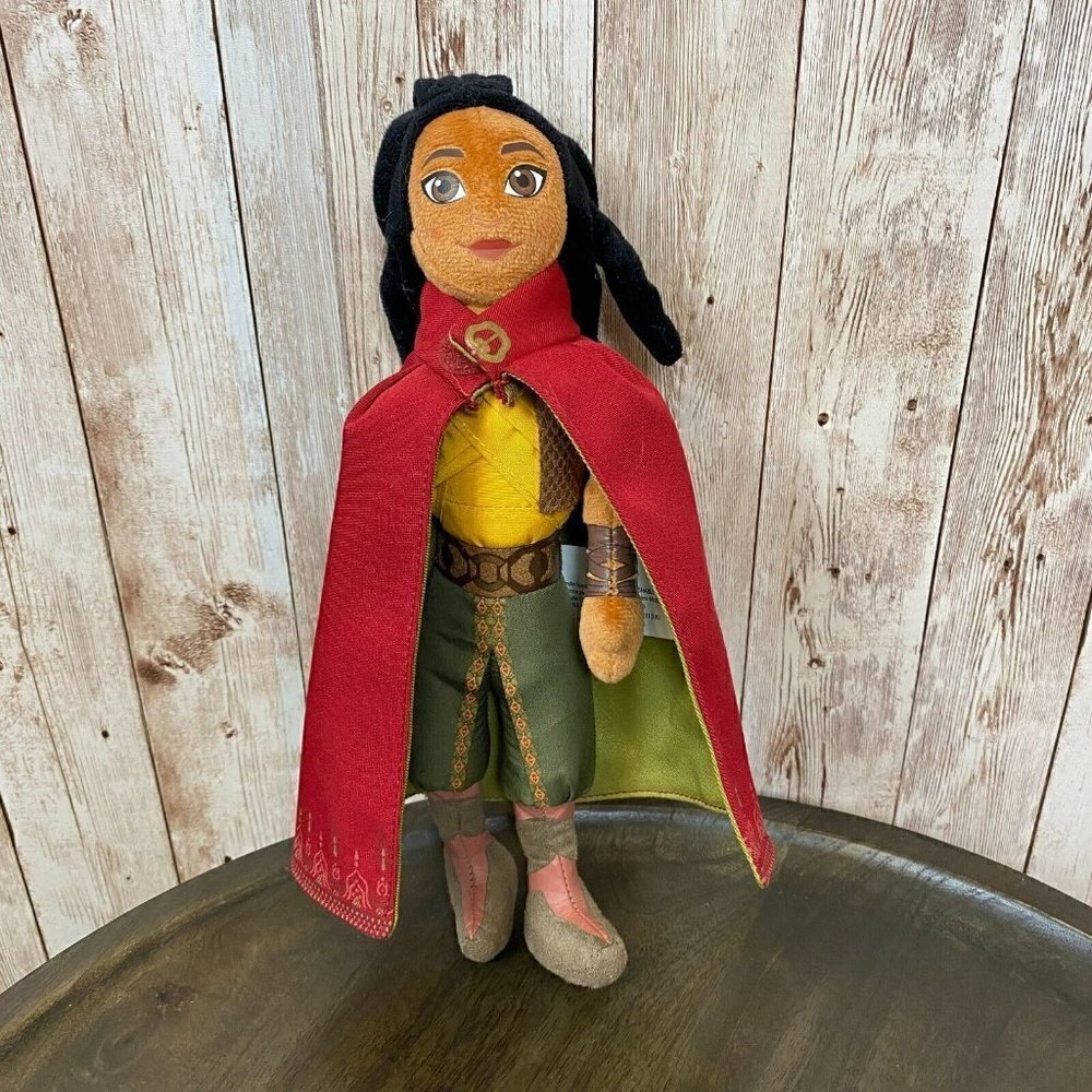 Disney Raya The Last Dragon Heroine Girl Doll Plush Toy Red Cape